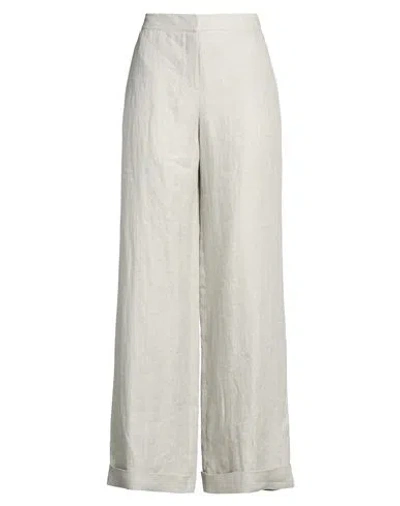 Barba Napoli Woman Pants Light Grey Size 10 Linen In Gray