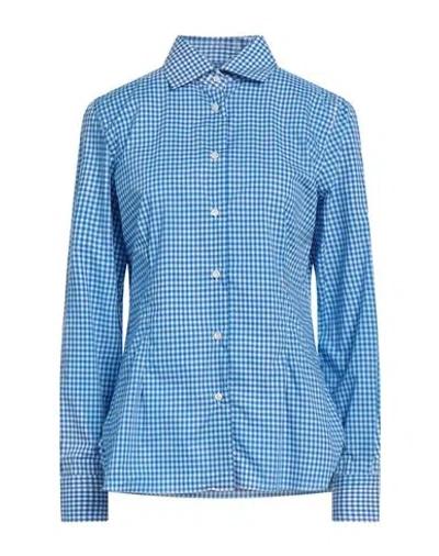 Barba Napoli Woman Shirt Blue Size 12 Cotton