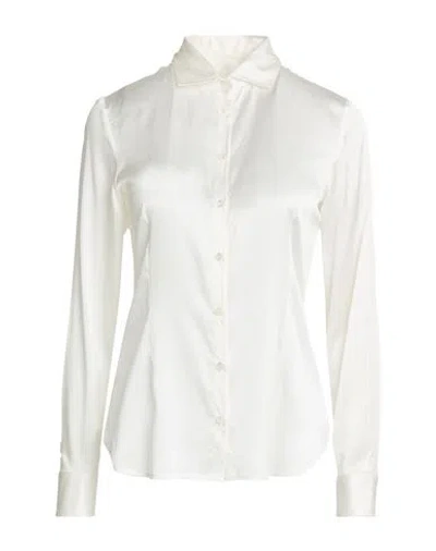 Barba Napoli Woman Shirt Ivory Size 6 Silk, Elastane In White