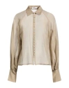 Barba Napoli Woman Shirt Sand Size 8 Cotton, Silk In Neutral