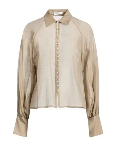 Barba Napoli Woman Shirt Sand Size 8 Cotton, Silk In Neutral