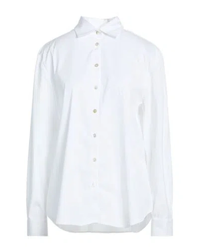 Barba Napoli Woman Shirt White Size 12 Cotton, Polyamide, Elastane