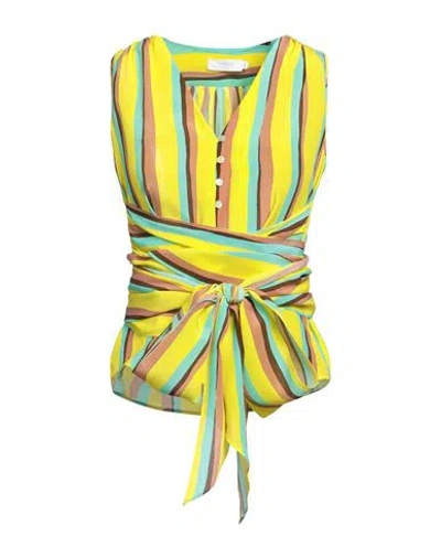 Barba Napoli Woman Shirt Yellow Size 6 Silk