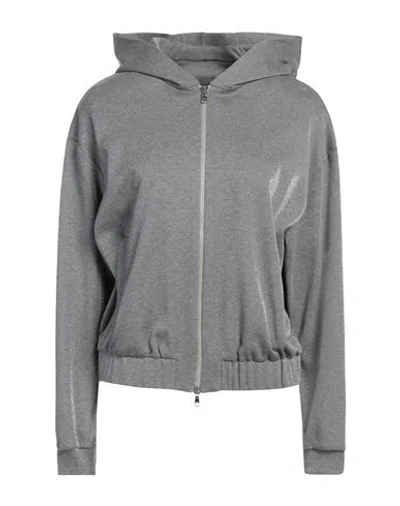 Barba Napoli Woman Sweatshirt Grey Size 2 Cotton, Elastomultiester In Multi