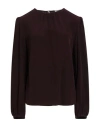 Barba Napoli Woman Top Burgundy Size 8 Silk In Black