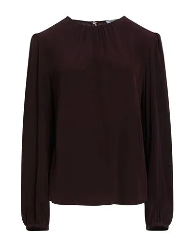 Barba Napoli Woman Top Burgundy Size 8 Silk In Black