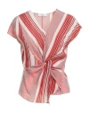 Barba Napoli Woman Top Coral Size 4 Silk In Red