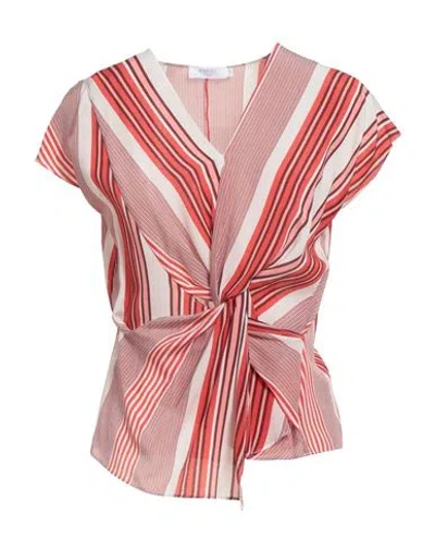 Barba Napoli Woman Top Coral Size 4 Silk In Red