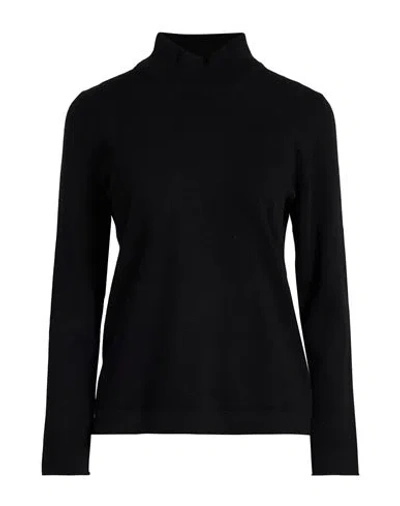 Barba Napoli Woman Turtleneck Black Size 6 Virgin Wool, Viscose, Cashmere