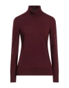 Barba Napoli Woman Turtleneck Burgundy Size 8 Cashmere