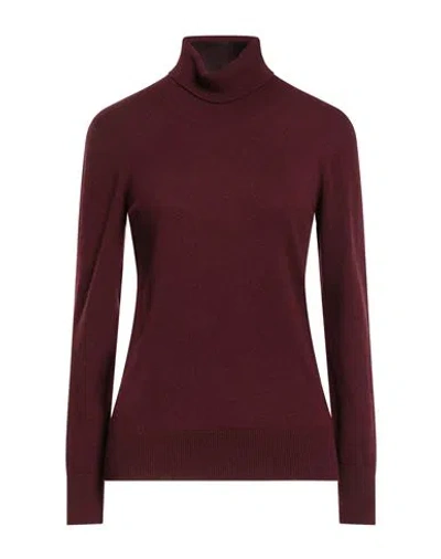 Barba Napoli Woman Turtleneck Burgundy Size 8 Cashmere