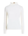 Barba Napoli Woman Turtleneck Cream Size 10 Virgin Wool In White