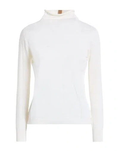 Barba Napoli Woman Turtleneck Cream Size 10 Virgin Wool In White