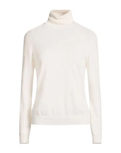 Barba Napoli Woman Turtleneck Ivory Size 6 Cashmere In White