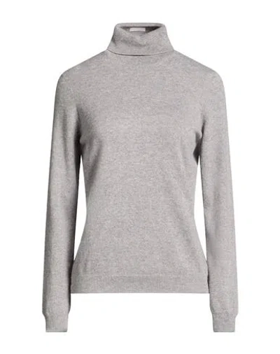Barba Napoli Woman Turtleneck Light Grey Size 6 Cashmere In Gray