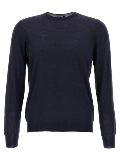 BARBA NAPOLI WOOL AND SILK BLEND CREW-NECK SWEATER