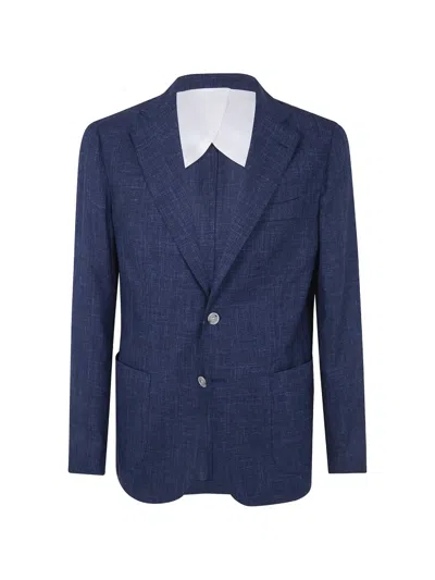 Barba Napoli Wool Blazer In Blue