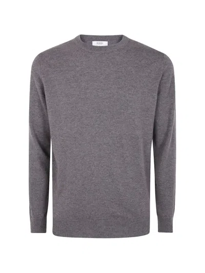 Barba Napoli Cashmere Virgin Wool Round Neck Sweater In Gray