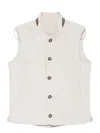 Barba Napoli Wool High-neck Gilet In White