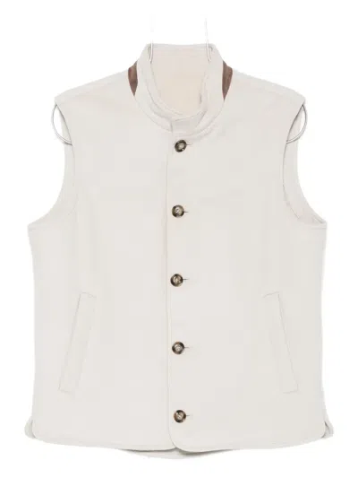 Barba Napoli Wool High-neck Gilet In White