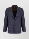 Barba Napoli Checked Single-breasted Blazer In Blue