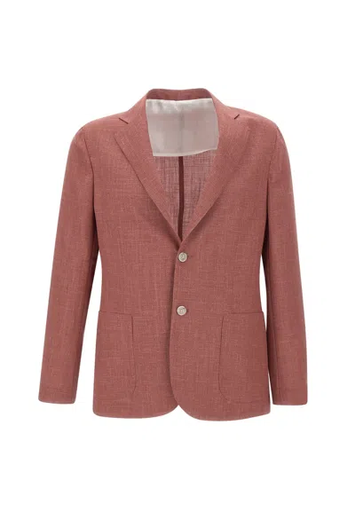 Barba Napoli Wool, Silk And Linen Blazer In Red