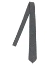 Barba Napoli Slim Wool Tie Textured Fabric In Gray