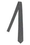 Barba Napoli Slim Wool Tie Textured Fabric In Gray