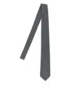 Barba Napoli Slim Wool Tie Textured Fabric In Gray
