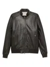 Barba Napoli Zip-fastening Leather Coat In Black