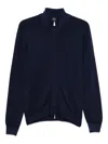 Barba Napoli Zip-neck Wool Sweater In Blue