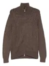 Barba Napoli Zip-up Cardigan In Brown