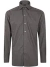 Barba Napoli Long Sleeve Button-down Shirt In Brown
