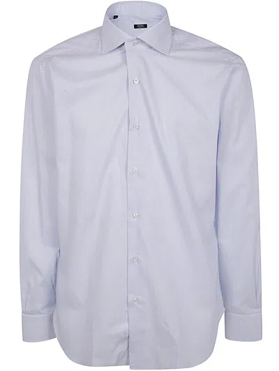 Barba Napoli Barba Neck Shirt In Blue