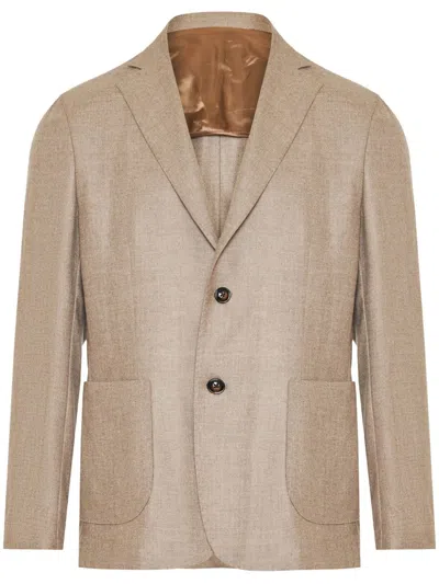 Barba Napoli Notched-lapels Blazer In Nude