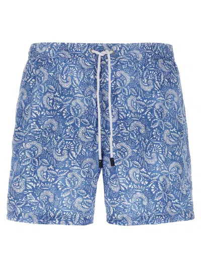 Barba Napoli Barba Paisley Floral Swimsuit In Blue