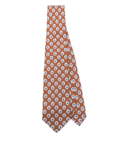 Barba Napoli Paisley-jacquard Tie In Brown