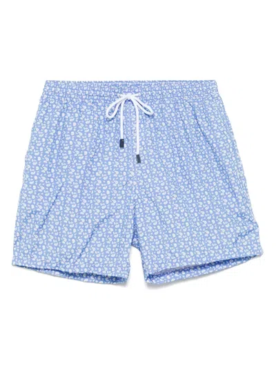 Barba Napoli Badeshorts Mit Paisley-print In Blau