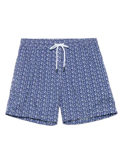 Barba Napoli Paisley-print Swim Shorts In Blue