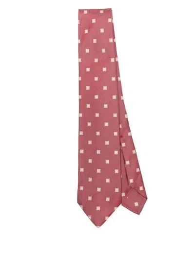Barba Napoli Patterned-jacquard Tie In Red