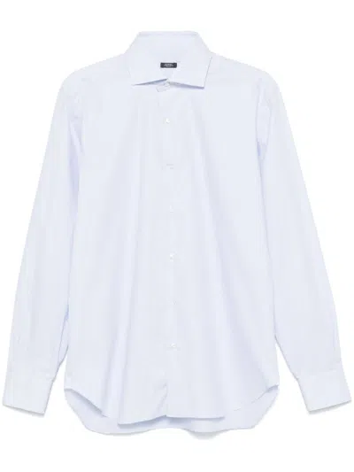Barba Napoli Polka-dot Shirt In White