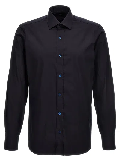 Barba Napoli Poplin Shirt Shirt And Blouse Blue In Navy