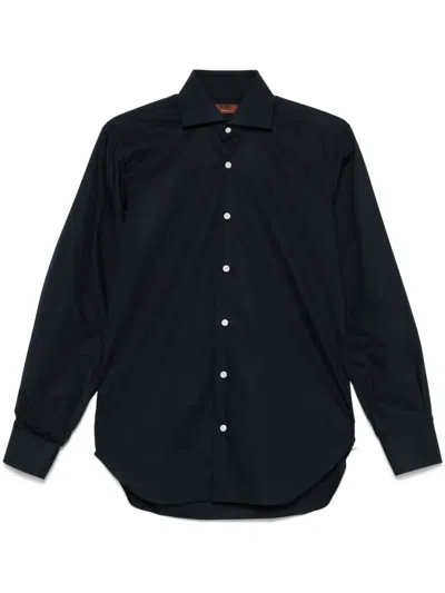 Barba Napoli Poplin Shirt In Blue