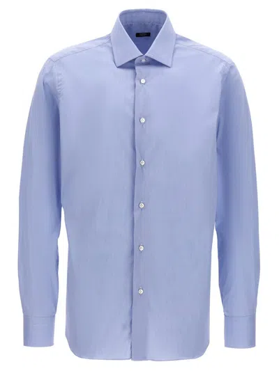 Barba Napoli Poplin Shirt Shirt And Blouse Light Blue