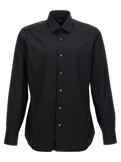 Barba Napoli Poplin Shirt Shirt And Blouse In Black