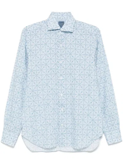 Barba Napoli Printed Shirt In Blue