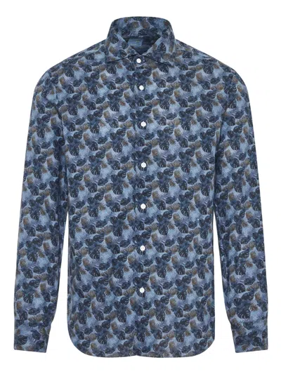 Barba Napoli Printed Shirt In Blue