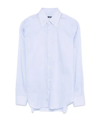 BARBA NAPOLI PRINTED STRIPED SHIRT