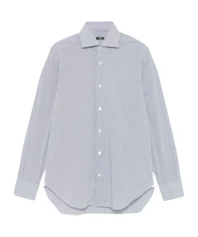 BARBA NAPOLI PRINTED STRIPED SHIRT