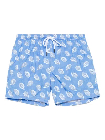Barba Napoli Printed Swim Shorts In Blue